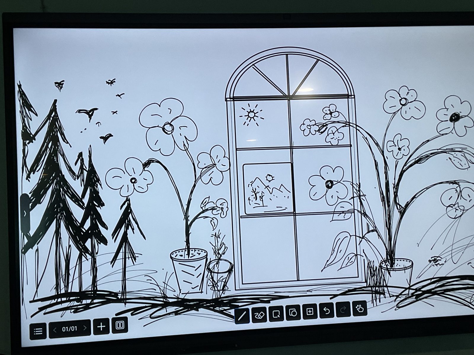 Smart-board doodle between meetings