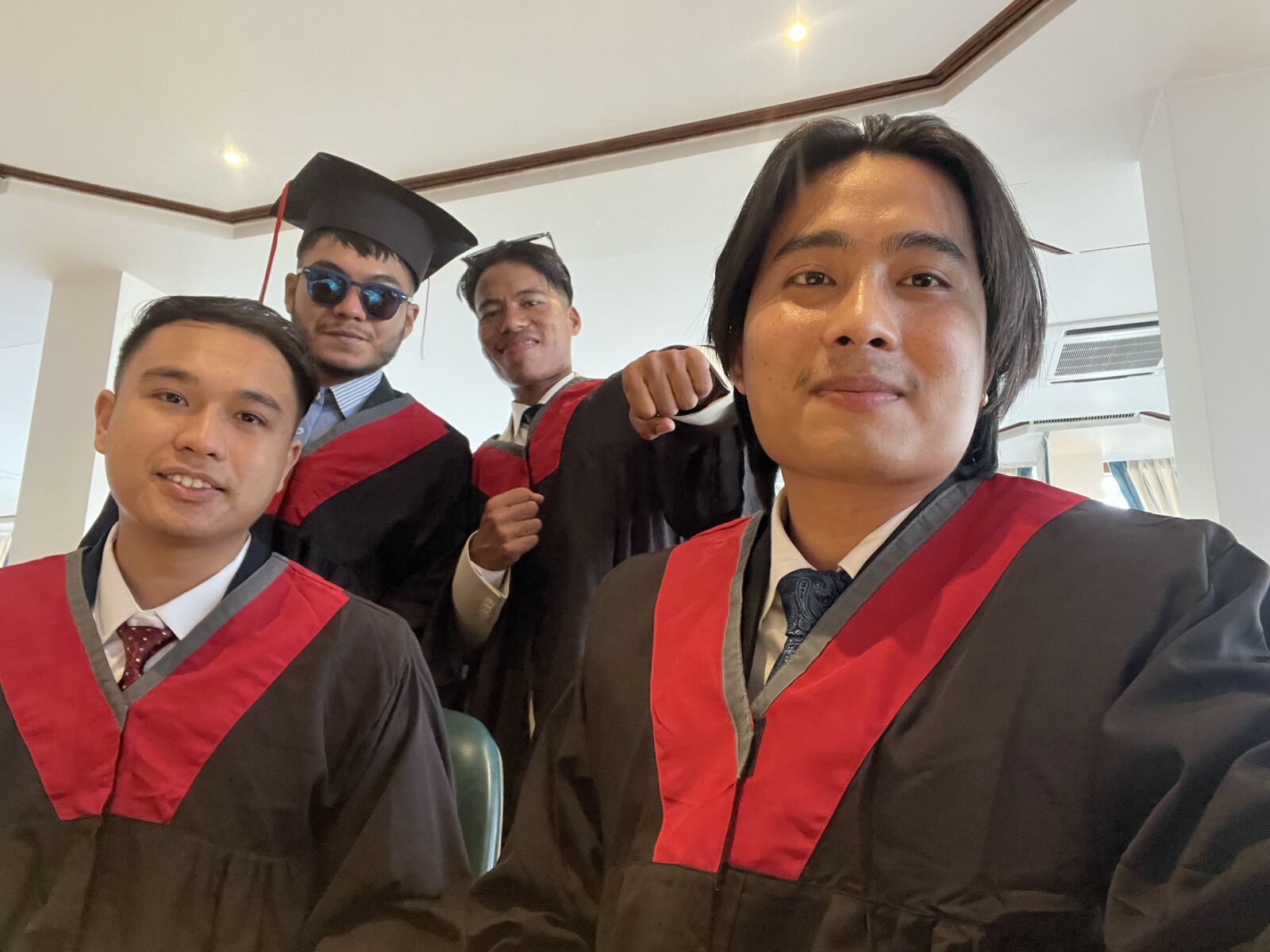 Convocation selfie with friends in gowns