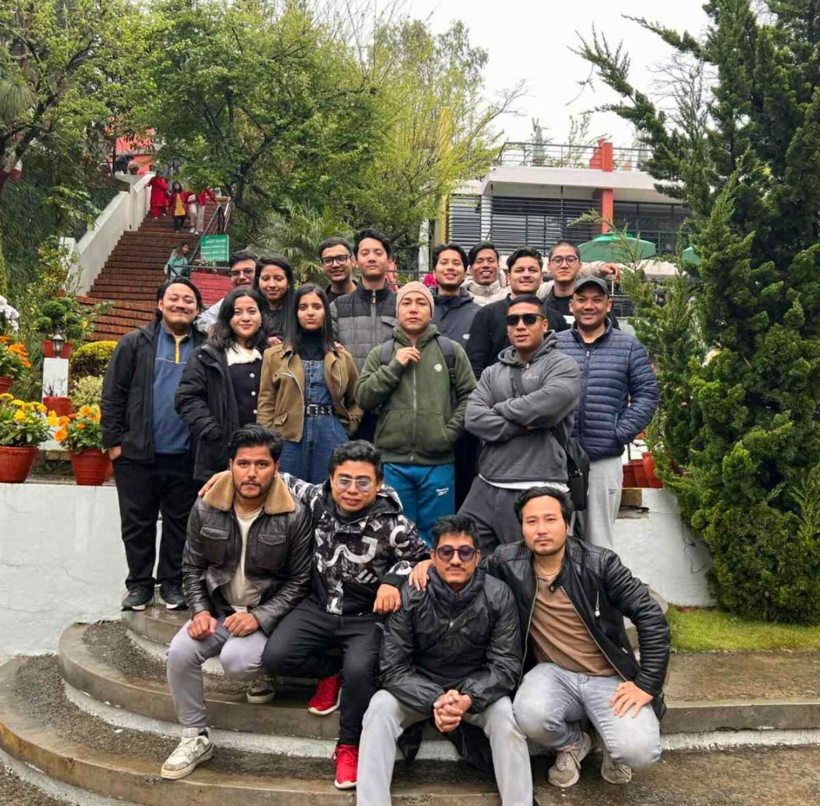 Group photo on the steps